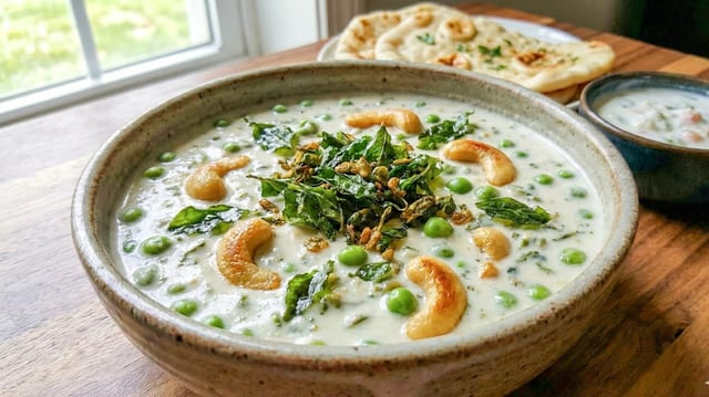 Malai Methi Kaju Mattar.
